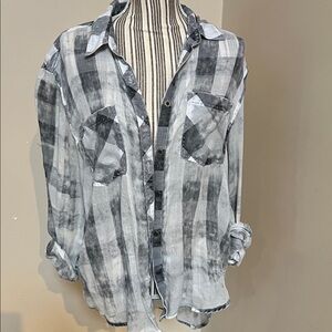 Plaid Button-Up Shirt